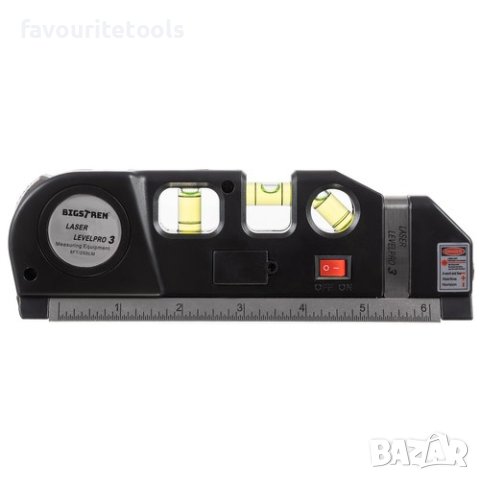 Лазерен нивел с ролетка 250см, 3 либели, снимка 6 - Измервателни инструменти - 43353935