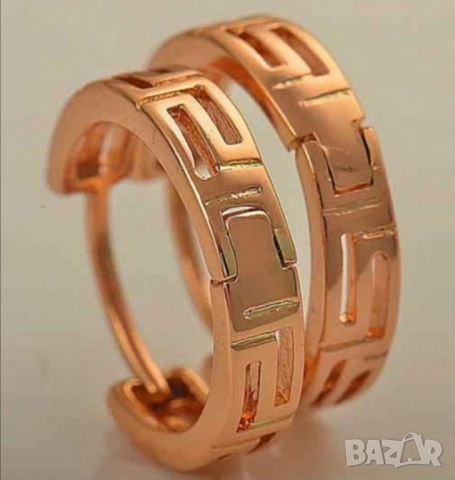 Фини ажурни обеци от 9к попълнено розово злато 15 лв., снимка 3 - Обеци - 51776426