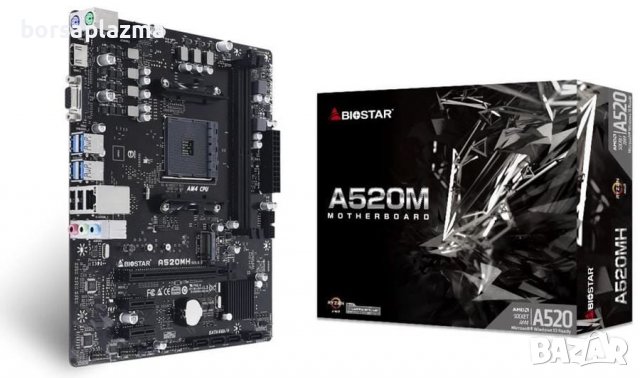 Biostar A520MH AMD AM4 2xDDR4 GLan HDMI mATX, снимка 1 - Дънни платки - 39344039