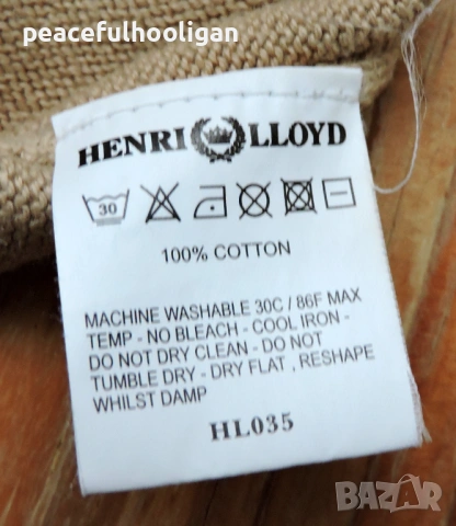 Henri Lloyd Mens Light Beige V-Neck Long Sleeve Cotton Casual Jumper Size Large, снимка 13 - Пуловери - 53392836