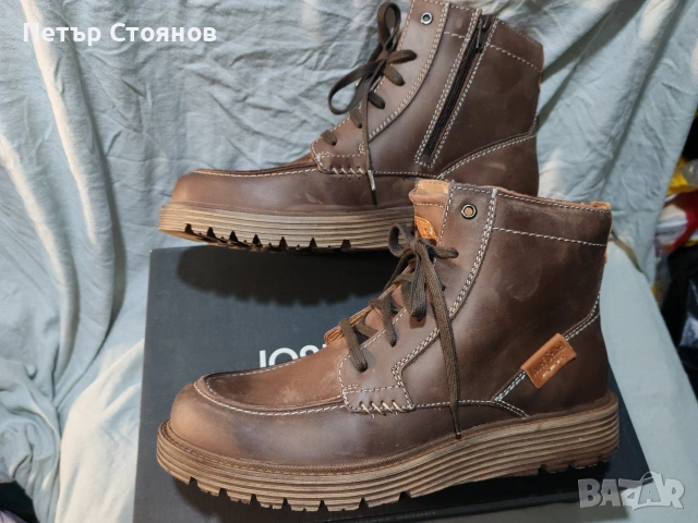 Мъжки боти от естествена кожа Josef Seibel №44, снимка 5 - Мъжки боти - 53070868
