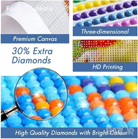 Нови 2 броя 5D диамантен гоблен Декорация на стая, стена, дома Арт Релакс, снимка 3 - Други - 40405025