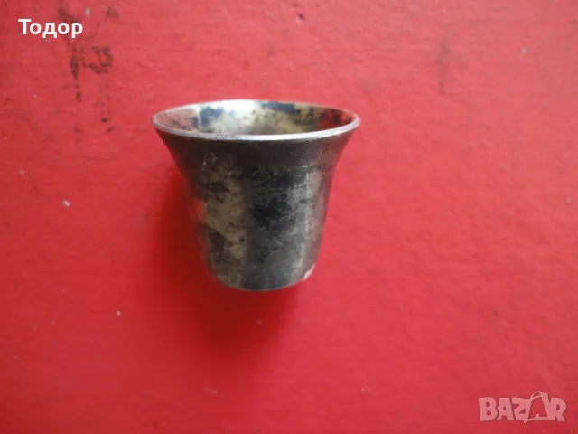 Старинна посребрена чашка рюмка за алкохол 3, снимка 7 - Антикварни и старинни предмети - 48432151