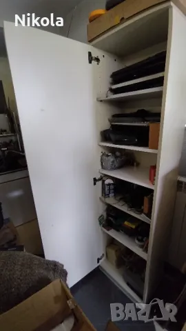 Офис шкаф - еднокрил гардероб с рафтове 52/196/35,5 - бял, снимка 16 - Гардероби - 49611235