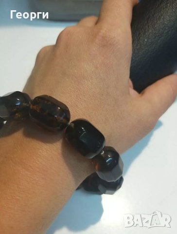 Красива гривна от естествен балтийски кехлибар 120 карата., снимка 2 - Гривни - 37137409