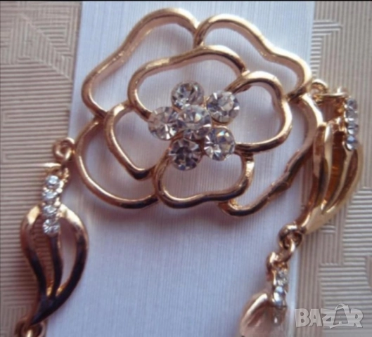 Нежна гривна роза 14к попълнено злато 15 лв., снимка 4 - Гривни - 51785325