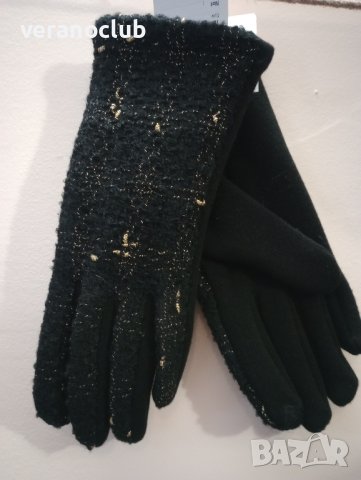 Черни дамски ръкавици Златист Акцент, снимка 2 - Ръкавици - 43735112