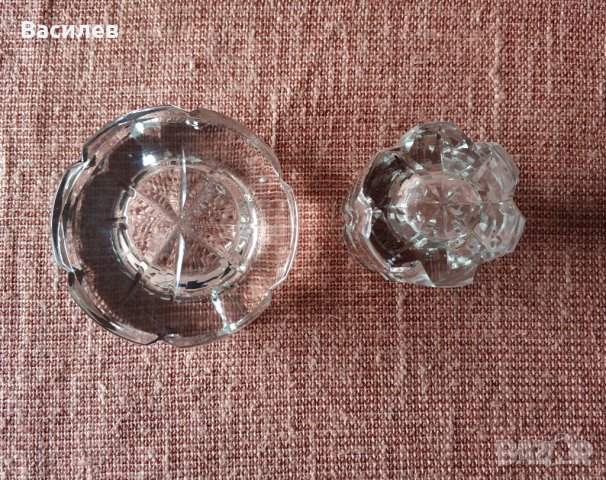 Продавам масивен ретро кристален пепелник комплект с цигаретник., снимка 4 - Антикварни и старинни предмети - 39292546