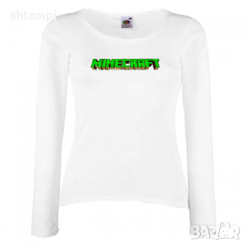 Дамска тениска Minecraft Logo 1 майнкрафт Minecraft,Игра,Забавление,подарък,Изненада,Рожден Ден., снимка 4 - Тениски - 36520955