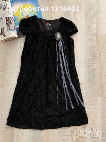 Къса черна рокля,р-р S, снимка 4 - Рокли - 23863052