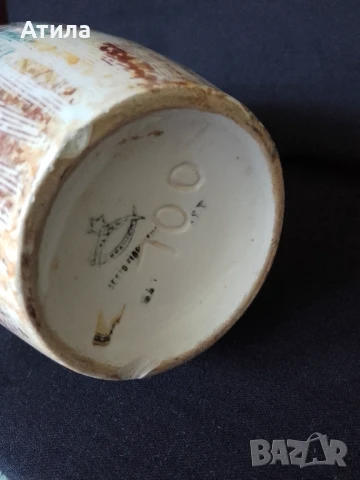 ваза ръчно рисувана 32 см, снимка 4 - Антикварни и старинни предмети - 50709628