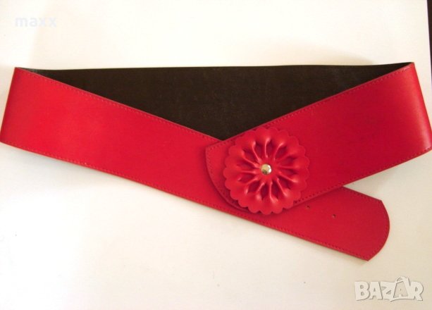 Колан с цвете широк, червен, винен, тъмно син 09 