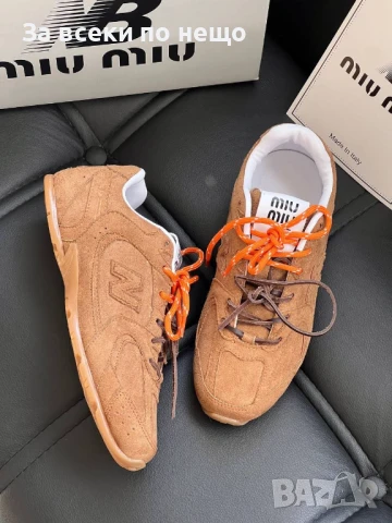 Miu Miu Дамски Кафеви Маратонки👟Дамски Спортни Обувки Миу Миу Код E753, снимка 3 - Маратонки - 51314936