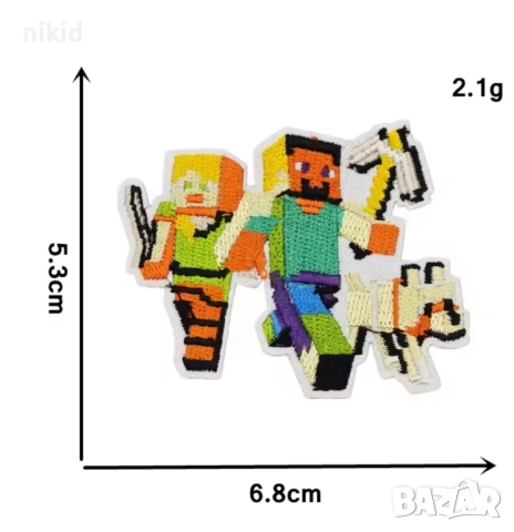 Minecraft Майнкрафт апликация нашивка за дреха дрехи самозалепваща лепенка н