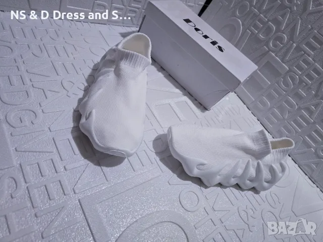 Дамски маратонки в бяло Yezzy дишащ плат, снимка 6 - Маратонки - 46229649