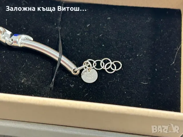 Златна гривна 14к 11.99 грама със черни камъни , снимка 6 - Гривни - 50301711