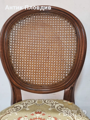 Чифт класически столове с ратанова облегалка, снимка 7 - Столове - 53440587