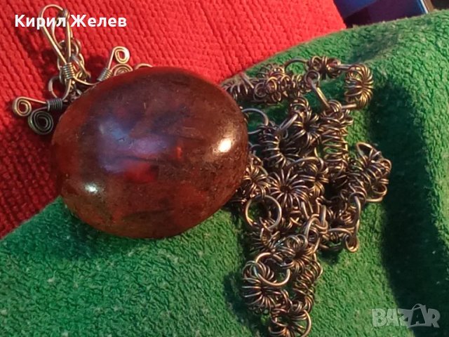 НАД 27000 ОБЯВИ За ВСЕКИ по НЕЩО! Натурален БАЛТИЙСКИ КЕХЛИБАР МЕДАЛЬОН РУСКА ОГЪРЛИЦА МЕЛХИОР 44159, снимка 9 - Антикварни и старинни предмети - 44756386