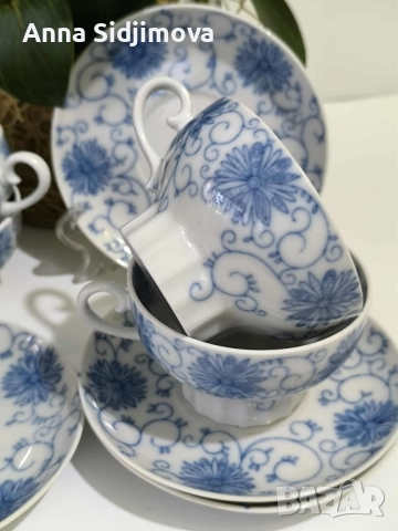 Руски порцелан ЛФЗ двоен сет за чай , снимка 6 - Чаши - 51854494