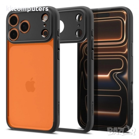 Оригинален кейс Spigen Ultra Hybrid, За iPhone 17 Pro (6.3), Черен и Протектор, снимка 3 - Калъфи, кейсове - 51922744