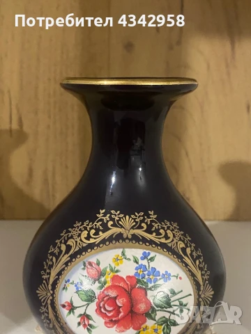 CJ COLLECTION.Кобалт.Порцеланова ретро ваза. Германия , снимка 3 - Антикварни и старинни предмети - 50730242