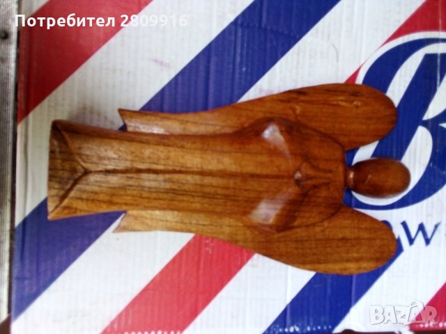 Дървена статуя на ангел, снимка 3 - Колекции - 32798860