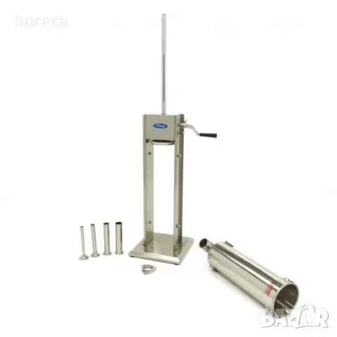 Пълначка за месо и чуроси 7л - ръчна, вертикална - от неръждаема стомана - с включени приставки, снимка 4 - Оборудване за магазин - 47865664