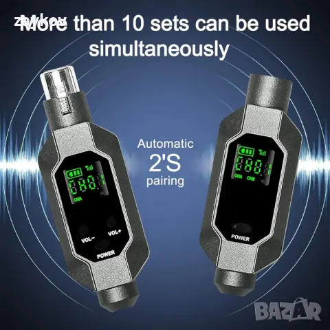 VL Villore безжичен XLR микрофонен конвертор, снимка 6 - Микрофони - 48456548