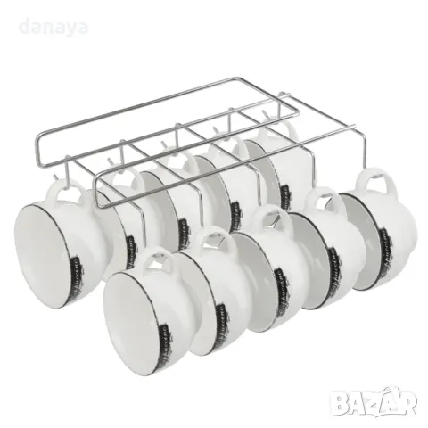 460 Метална стойка поставка закачалка за чаши и прибори органайзер за шкаф, снимка 8 - Органайзери - 49768376