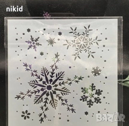 Красиви снежинки стенсил шаблон спрей за торта украса кекс декорация с пудра захар и боя