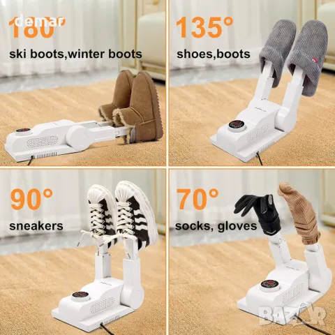 FORLIM Сушилня за обувки за работни ботуши с 24-часов таймер Сгъваем дизайн Интелигентен панел, бял, снимка 9 - Други - 47755088