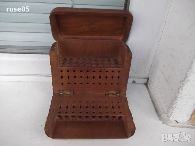 Кутия за цигари сгъваема от три части дървена резбована, снимка 5 - Други ценни предмети - 35573001