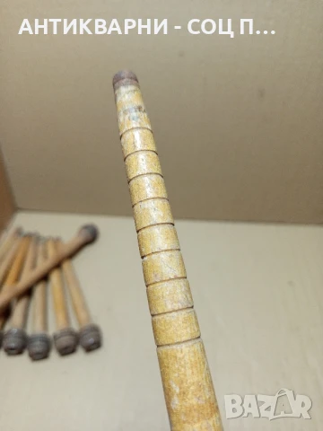 Комплект Соц Стари Дървени Пера Шпиндели Бобини 9бр., снимка 7 - Антикварни и старинни предмети - 50553921