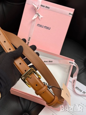 Колан+сертификат+торбичка от естествена кожа в кутия miu miu louis vuitton 2,7см, снимка 2 - Колани - 52013805