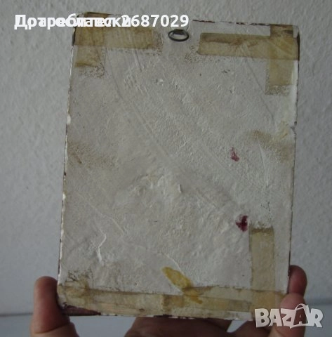 Икони: Св. Богородица Стара рисувана голяма икона  50х38 см, пано, дърворезба, релеф, снимка 11 - Икони - 42511893