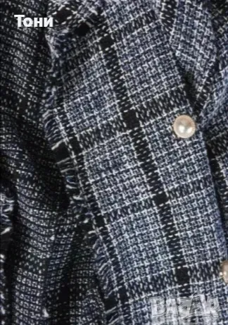 Ново Елегантно Дамско Карирано Палто М, снимка 3 - Палта, манта - 49215584