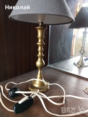 Ретро бронзова нощна лампа, снимка 5 - Антикварни и старинни предмети - 49333510