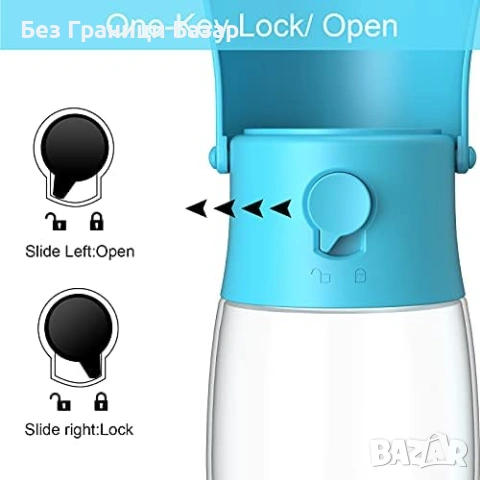 Нова Сгъваема бутилка за вода за куче 300 мл + торбички, без теч за разходка, снимка 4 - За кучета - 53364133