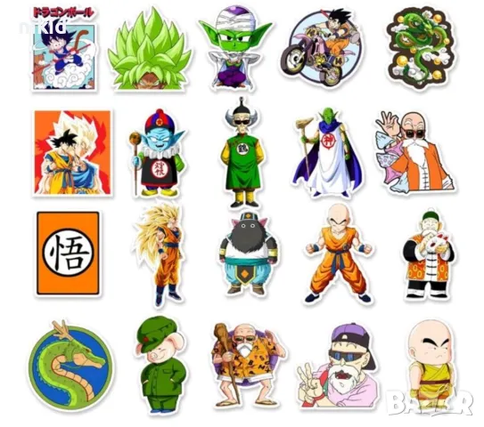 50 бр Dragon Ball драгон бол DragonBall самозалепващи лепенки стикери за украса декор картонена торт, снимка 8 - Други - 44751332
