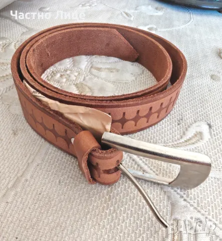 Два Чисто Нови Соц Мъжки Колани от Естествена Кожа 1980те г, снимка 2 - Колани - 49881946