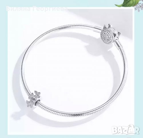 Талисман за гривна Пандора пеперуди Butterfly модел 023, снимка 4 - Гривни - 34631125