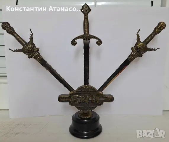 Бронзов сувенир с мечове , снимка 5 - Антикварни и старинни предмети - 48043564