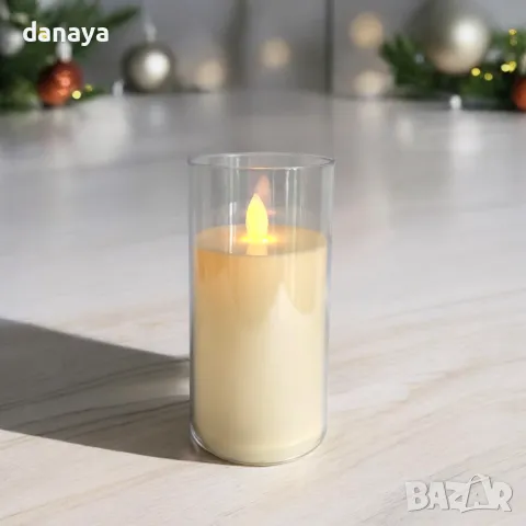 5411 Реалистична електронна свещ с ефект на истински пламък, 15см