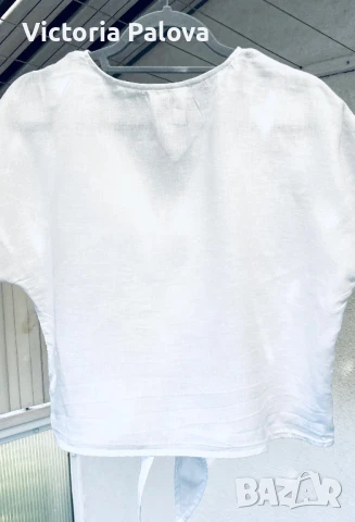 Модерен ленен топ кроп, снимка 7 - Корсети, бюстиета, топове - 51062983