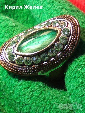 СТАР МЕДЕН СКЪПОЦЕНЕН АРТ ДЕКО КРИСТАЛЕН ПРЪСТЕН 21650, снимка 12 - Антикварни и старинни предмети - 36411294