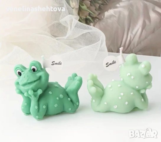 3D 2 модела седнала легнала жаба жабка Силиконов молд форма калъп за свещи гипс сапун смола , снимка 4 - Форми - 49488748