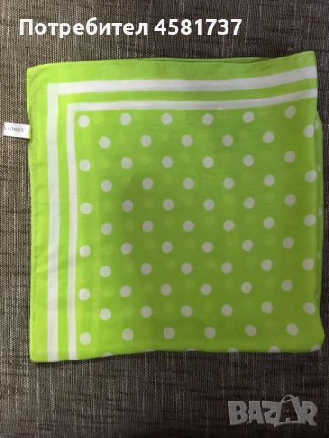 Копринен шал LDADPR в цвят лайм, снимка 11 - Шалове - 51717805