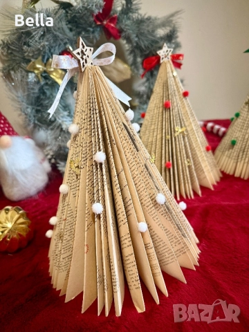 Уникална ръчно изработена сгъваема коледна елха | Рециклирани мат, снимка 12 - Други - 52443326