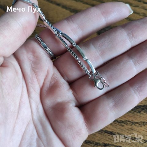 Сребърна гривна (144), снимка 8 - Гривни - 40842877