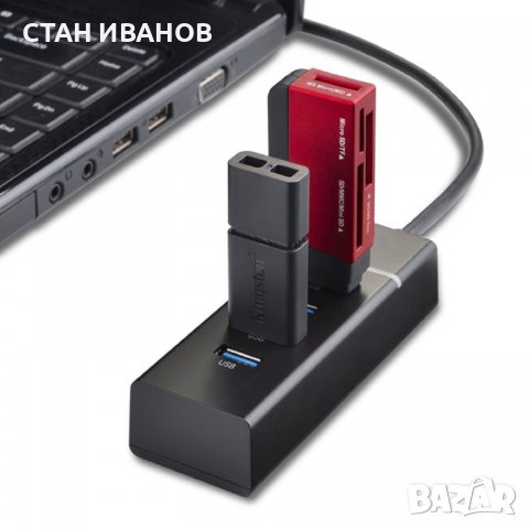 Високоскоростен USB хъб, Модел Combo 4, Разклонител, 4 порта, USB 3.0, снимка 7 - Кабели и адаптери - 36874346